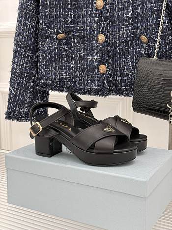 Prada Nappa leather platform sandals black 6.5cm