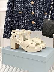 Prada Nappa leather platform sandals white 6.5cm - 1
