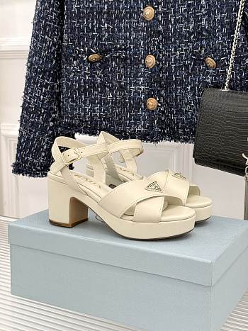 Prada Nappa leather platform sandals white 6.5cm