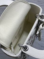 Dior Dioramour Mini Lady Bag with Chain White 17cm - 4