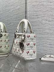 Dior Dioramour Mini Lady Bag with Chain White 17cm - 5