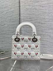 Dior Dioramour Mini Lady Bag with Chain White 17cm - 3