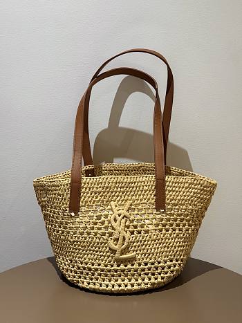 YSL Panier raffia bucket bag 44x22x22cm