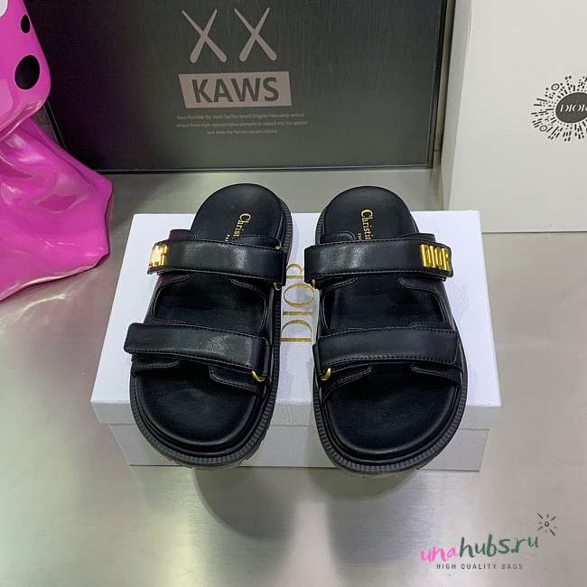 Dior Dioract Slide Black Lambskin - 1