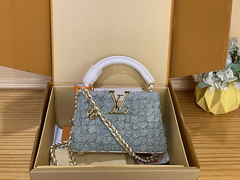 Louis Vuitton Capucines Mini Blue Denim 21x13.6x8cm