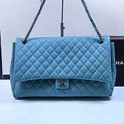 Chanel Maxi Flap Bag XXL Caviar Blue Silver 46x27x13cm - 1