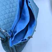 Chanel Maxi Flap Bag XXL Caviar Blue Silver 46x27x13cm - 5