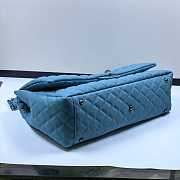 Chanel Maxi Flap Bag XXL Caviar Blue Silver 46x27x13cm - 4