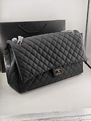 Chanel Maxi Flap Bag XXL Caviar Black Silver 46x27x13cm - 1