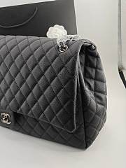 Chanel Maxi Flap Bag XXL Caviar Black Silver 46x27x13cm - 4