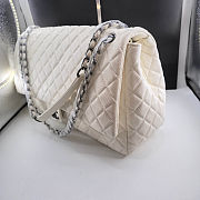 Chanel Maxi Flap Bag XXL Caviar White Silver 46x27x13cm - 3
