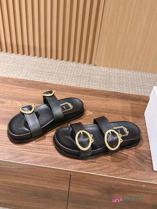 Dior Médaillon Buckle Slide Black  - 1