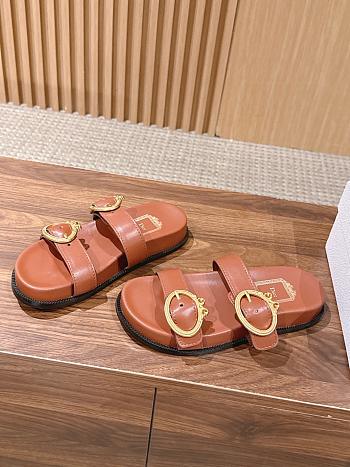 Dior Médaillon Buckle Slide Brown