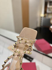 Valentino Garavani Rockstud leather sandals beige 7cm - 4