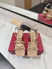 Valentino Garavani Rockstud leather sandals beige 7cm - 2