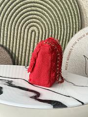 Chanel Flap Bag Red CC Tweed Nature 38x21x11cm - 4