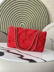 Chanel Flap Bag Red CC Tweed Nature 38x21x11cm - 2