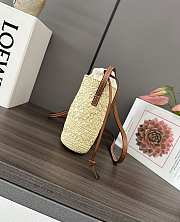 Loewe Square pocket in iraca palm and calfskin 20x16x5cm - 3