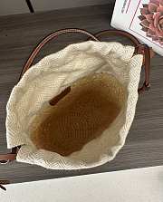Loewe Square pocket in iraca palm and calfskin 20x16x5cm - 2