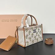 Miu Miu mesh top-handle Cognac bag 19.5x14x9cm - 4