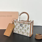 Miu Miu mesh top-handle Cognac bag 19.5x14x9cm - 3