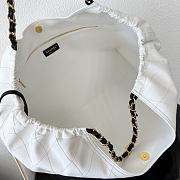 Chanel Coco Beach Shopping Tote Denim White Black 43x20x17cm - 3