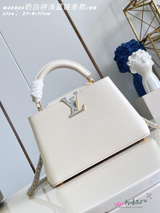 Louis Vuitton Capucines BB White Blue 27x17.3x9cm - 1