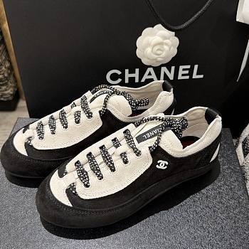 Chanel Sneakers Velvet calfskin Black & White