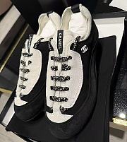 Chanel Sneakers Velvet calfskin Black & White - 4