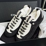 Chanel Sneakers Velvet calfskin Black & White - 3