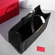 Valentino Garavani Raffia Calfskin Vlogo Tote Naturale Saddle Black 48cm - 4