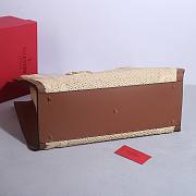 Valentino Garavani Raffia Calfskin Vlogo Tote Naturale Saddle Brown 48cm - 5