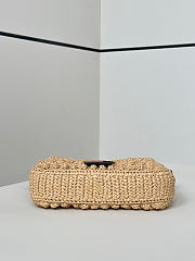 Fendi Baguette Hazelnut-stitch raffia-effect bag 27x15x6cm - 5