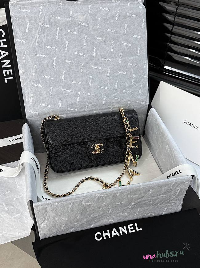 Chanel Flap Bag Black 22x12x4cm - 1
