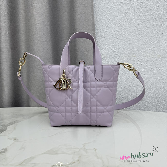 Dior Small Toujours Vertical Tote Bag Purple 18.5x18.5x12cm - 1