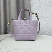 Dior Small Toujours Vertical Tote Bag Purple 18.5x18.5x12cm - 3