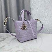 Dior Small Toujours Vertical Tote Bag Purple 18.5x18.5x12cm - 2