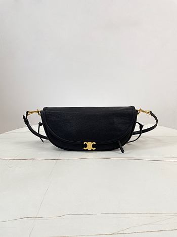Celine Little Halfmoon Soft Triomphe Black 25x13x5cm