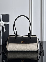 Chanel Small Shopping Bag Calfskin Black 30.5x15x11.5cm - 1