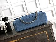 Chanel Maxi Flap Bag Blue Denim gold 39x28x11cm - 4