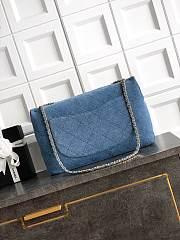Chanel Maxi Flap Bag Blue Denim gold 39x28x11cm - 3