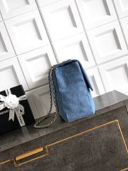 Chanel Maxi Flap Bag Blue Denim gold 39x28x11cm - 2