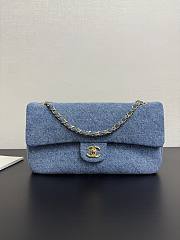 Chanel Flap Bag Blue Denim gold 33x18x9.5cm - 1