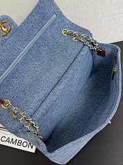 Chanel Flap Bag Blue Denim gold 33x18x9.5cm - 5
