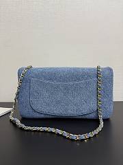 Chanel Flap Bag Blue Denim gold 33x18x9.5cm - 3