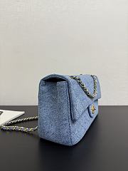 Chanel Flap Bag Blue Denim gold 33x18x9.5cm - 2