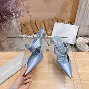 Manolo Blahnik Maidugura 90mm Satin Blue Mules - 2
