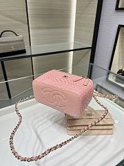 Chanel Vanity Case Raffia pink 17x9.5x8cm - Unahubs - 5