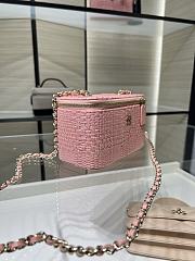 Chanel Vanity Case Raffia pink 17x9.5x8cm - Unahubs - 4