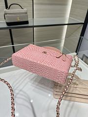 Chanel Handle Vanity Case Raffia pink 19.5x5x17cm - Unahubs - 4